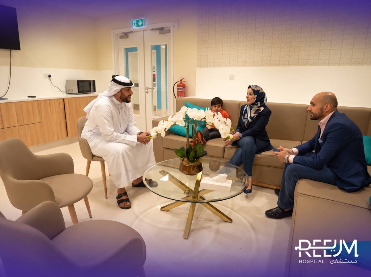 Patient and family in the consultation lounge