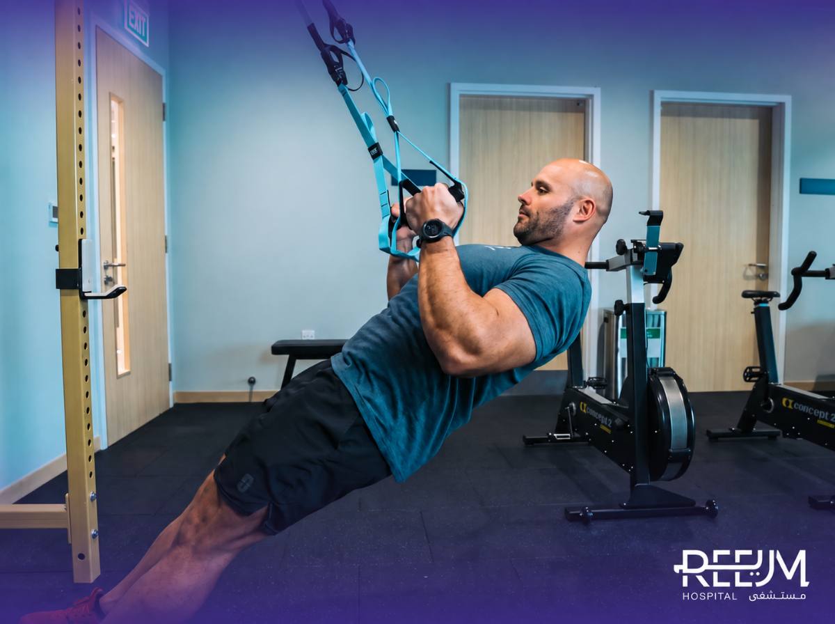 Reem Hospital gym — suspension training